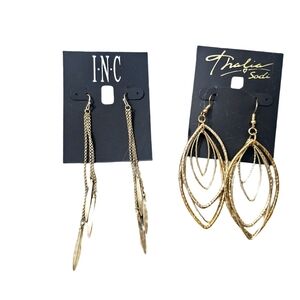 Two Pairs Thalia Sodi and I.N.C. Gold Earrings